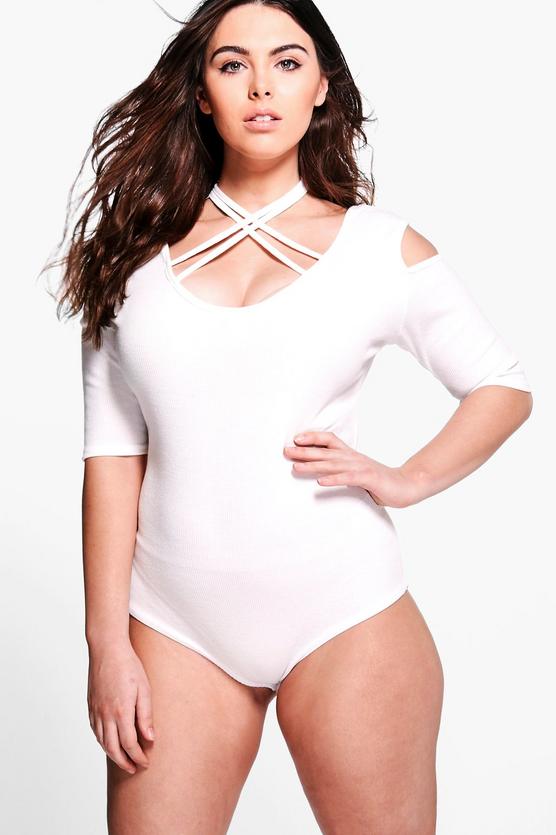 Plus Amelia Strappy Ribbed Bodysuit